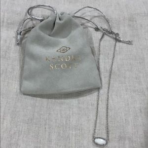 Elisa Silver White Pendant Necklace